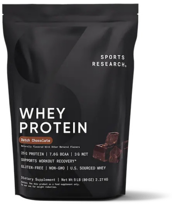 스포츠리서치 웨이 프로틴 아이솔레이트 단백질 보충제 더치 초콜릿 글루텐 프리, 1개, 2.27kg
