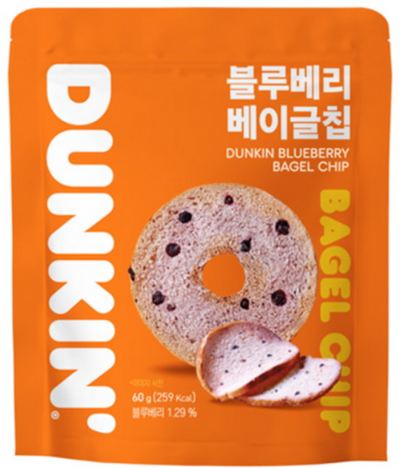 던킨도너츠 블루베리 베이글칩, 60g, 6개