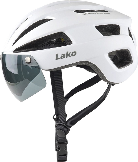 라코 루시도 고글 일체형 자전거 헬멧 전기자전거 미니벨로 킥보드, 3. 매트 화이트, 1개