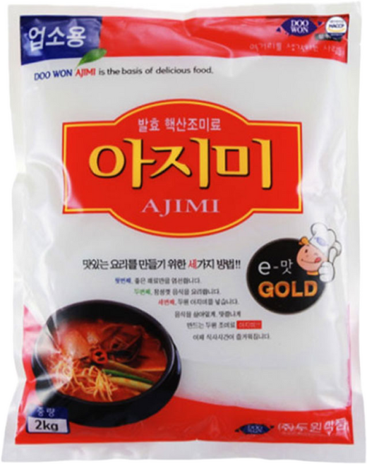 두원식품 아지미 발효조미료 식당용미원 2kg, 3개
