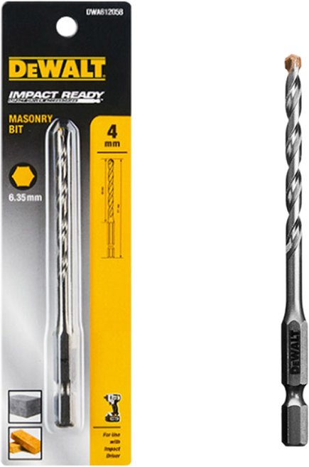 디월트 임팩 콘크리트 비트 DWA612058 4mm, 1개