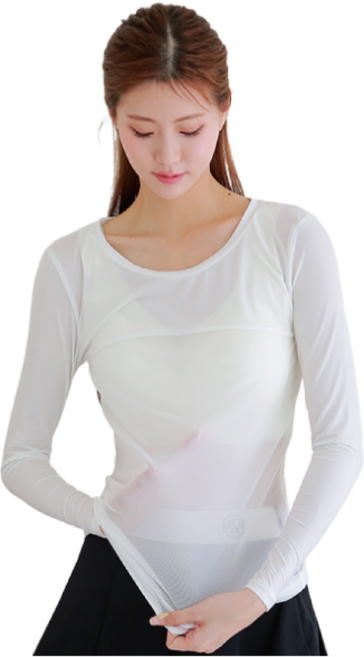 제이비골프 골프 이너웨어 여성 메쉬 냉감 쿨링 UV차단 라운드넥 여름 스포츠 자외선차단