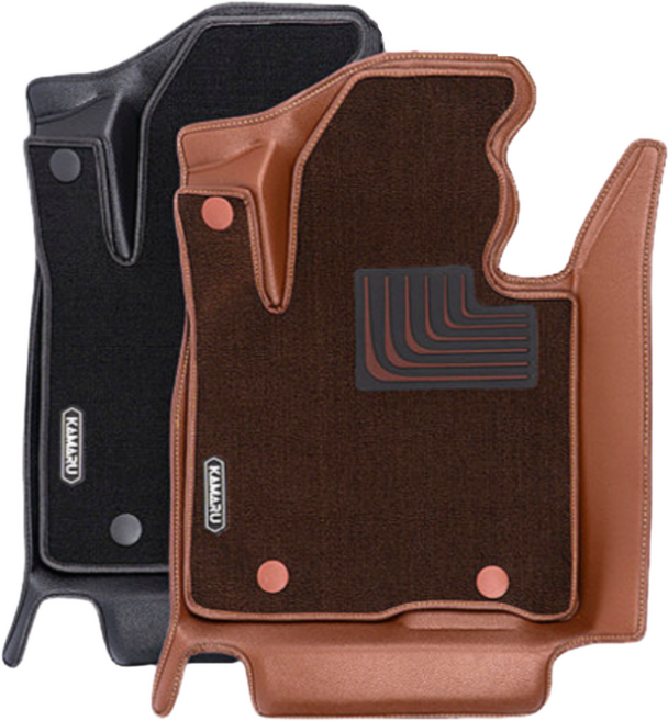 카마루 6D 듀라 코어매트 1+2열 풀세트 전차종 자동차 발매트, 구매클릭시 차종 / 연식 기재란 활성화, 하단:블랙/상단:블랙