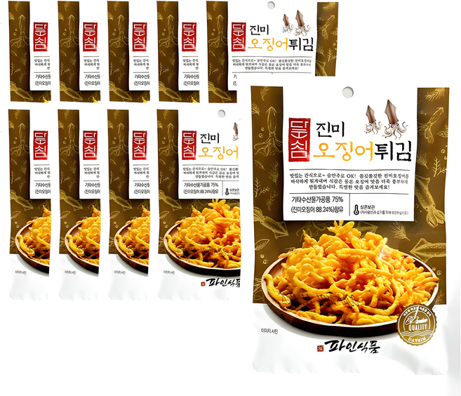 닻심 주전부리 진미오징어튀김, 10개, 40g