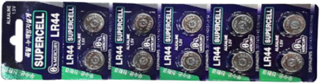 수퍼셀 LR44 10개 코인전지 LR1154 AG13 GPA76 357 장난감 계산기 알카라인 배터리 버튼전지, 2개입, 5개