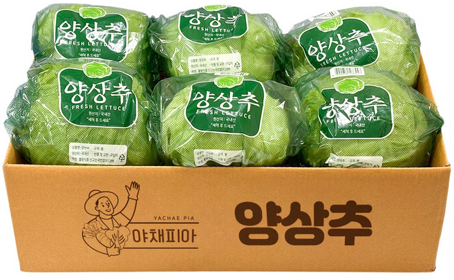 양상추피아 산지직송 양상추 6통 국산 개별포장, 6개