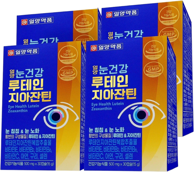 일양약품 눈건강 루테인 지아잔틴, 4박스, 30정