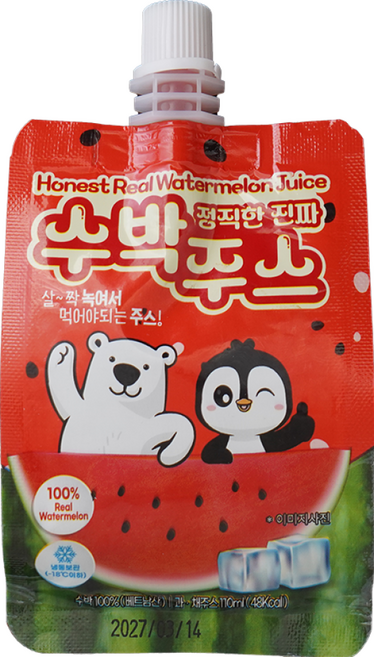 [안전배송 무료배송] 오직 수박만 정직한 진짜 수박주스, 30개, 110ml