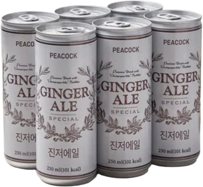 피코크 진저에일 생강맛사이다, 250ml, 24개, 24개