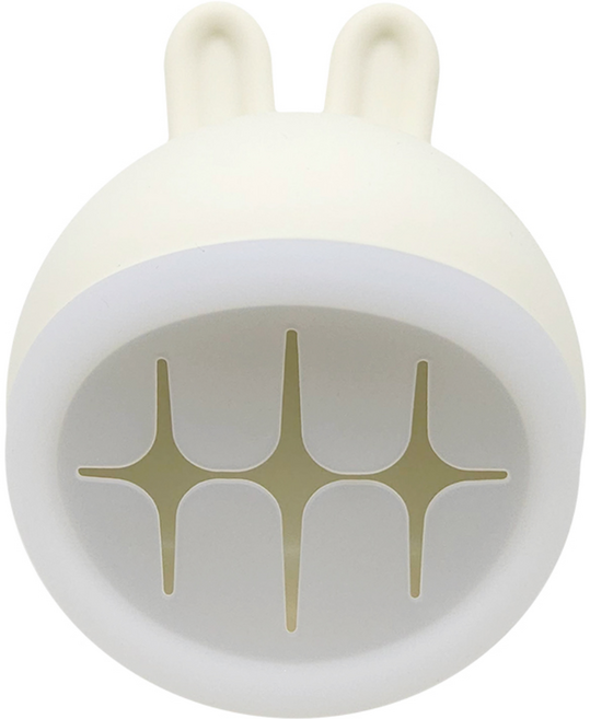 허밍베베 실리콘 이유식 얌얌 토끼 간식볼 스낵컵, 1개, 화이트