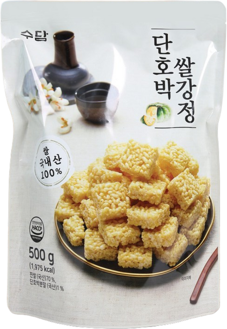 수담 단호박쌀강정 500g 바싹하고 고소한 쌀강정 국내산 쌀, 1개