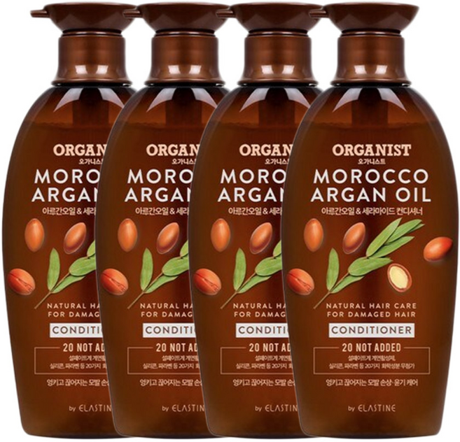 오가니스트 모로코 아르간오일 윤기영양 컨디셔너, 500ml, 4개