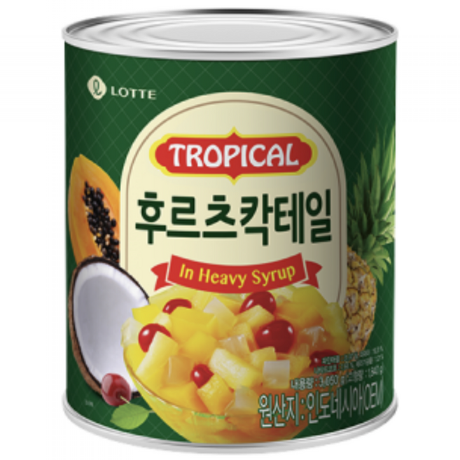 롯데 후르츠칵테일 통조림, 3개, 850g