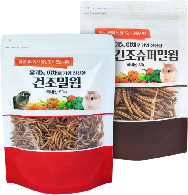 밀웜나라 프리미엄 국산 건조슈퍼밀웜 1+1, 80g, 2개