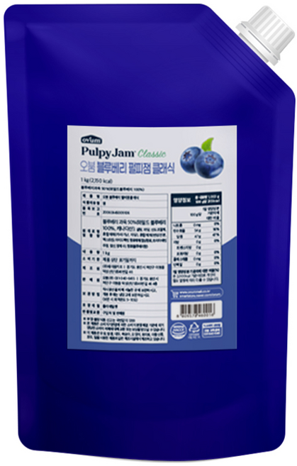 오붐 블루베리 펄피잼 클래식, 1kg, 1개