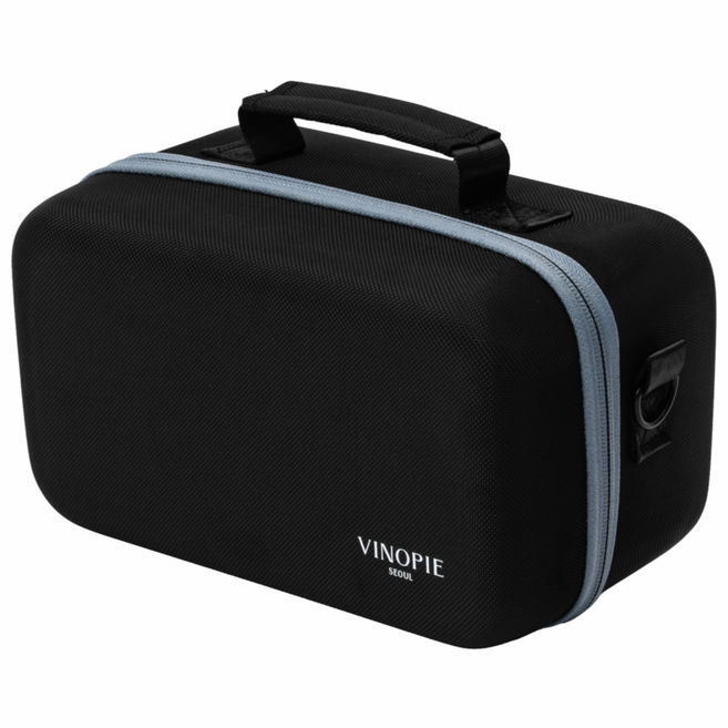 비노파이 2P 우븐 하드쉘 스템리스 리델 오 와인잔 케이스 / 와인잔 보호 휴대용 가방 캐리어 트래블백, 1개, 페일블루