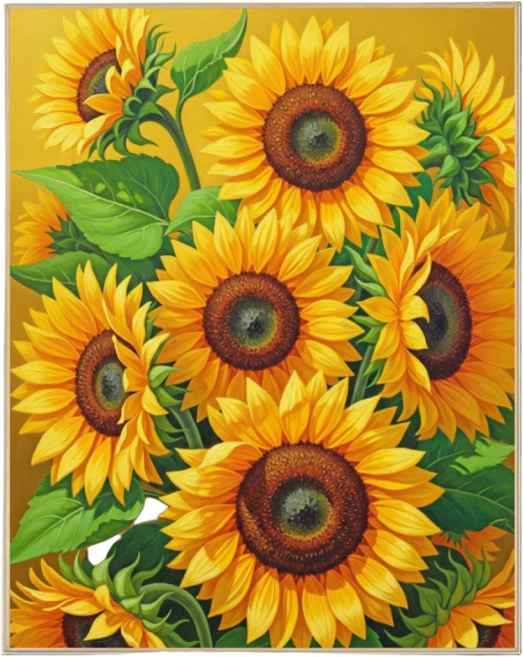 보석 십자수 캔버스형 해바라기 diy 50 x 40 cm, 1세트, CH008