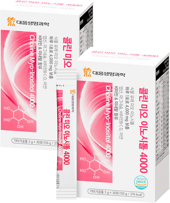 대웅생명과학 콜린 미오 이노시톨 4000 30포, 150g, 2개