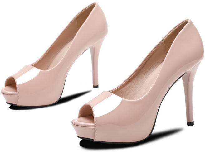 여자 토오픈 하이힐 가보시 에나멜 섹시 스몰 사이즈 단화 210-245