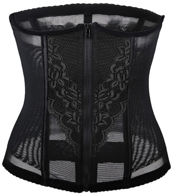 하누리 여성 레이스 흉곽 흉통 허리 바디라인 이중 보정 코르셋 산후복대