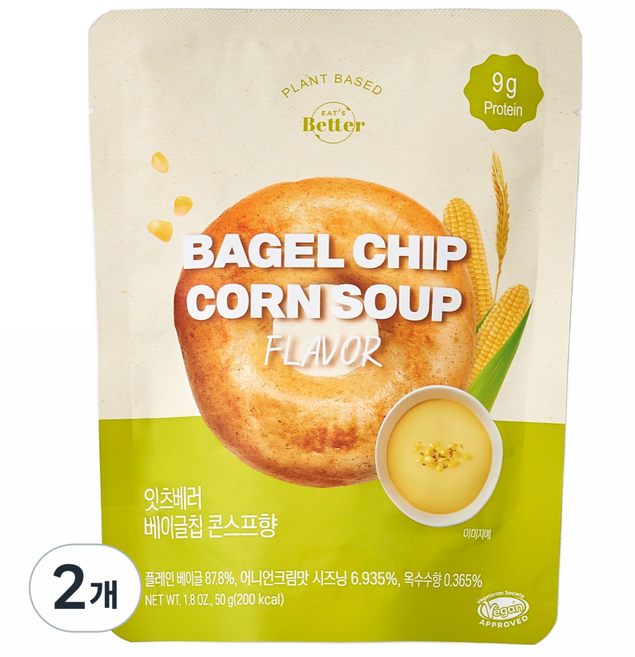 잇츠베러 베이글칩 콘스프향, 50g, 2개