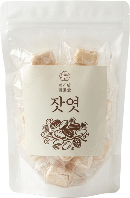 백리당 먹기좋은 개별포장 가평잣엿 국산잣 100% 가평잣 15% 함유 이에 안붙는 전통 잣엿, 1개, 150g