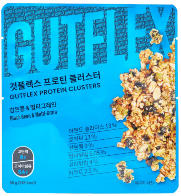 GUTFLEX 것플렉스 프로틴 클러스터 검은콩&멀티그레인 그래놀라, 10개, 50g
