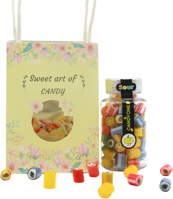 캔디원 수제캔디 화이트데이선물 1종선물 쇼핑백 사탕데이, 후루티믹스, 1개, 100g