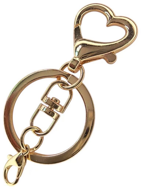 [고품질] 더블유제이 10개입 하트8자 열쇠고리 부자재 키링고리, 1세트, 골드
