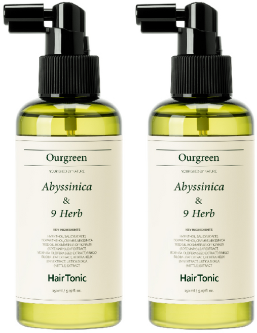아워그린 아비시니카 나인허브 탈모 헤어 토닉, 2개, 150ml