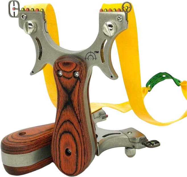 탑슈트 새총 전문가용새총 호크아이 slingshot 세총, 호크아이 (새총+고무줄+서비스탄환), 1개, 실버+우드체리