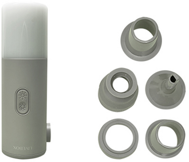 슈퍼 스마트 멀티 에어펌프 캠핑 LED랜턴기능 탑재 초강력 바람 PC청소 튜브 바람, 1개, 그레이