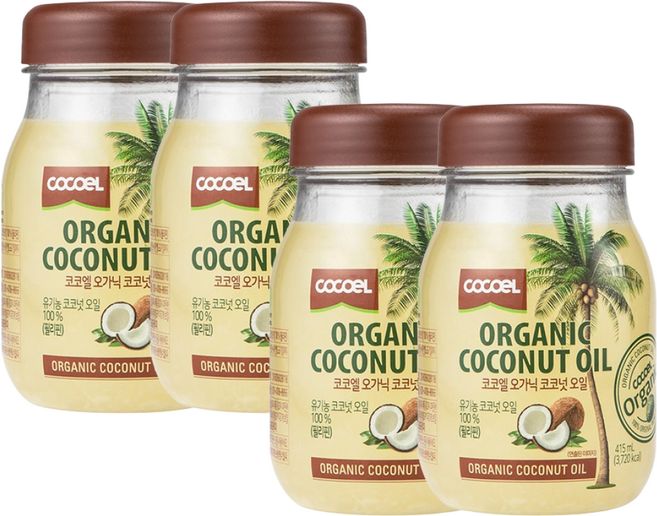 코코엘 오가닉 코코넛오일, 415ml, 4개