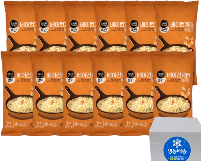 햇반 쿡반 베이컨 계란볶음밥, 12개, 300g