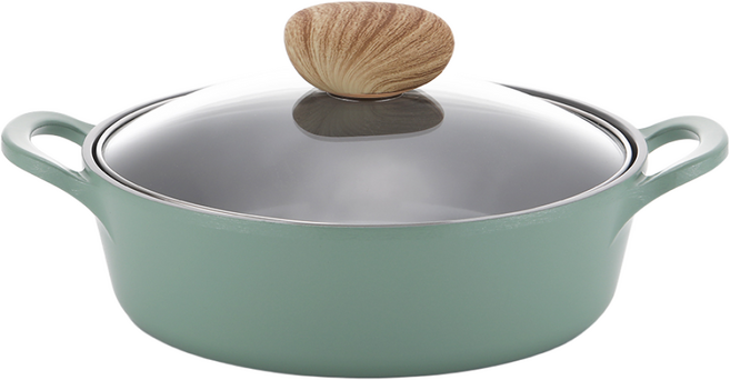 네오플램 레트로 인덕션 냄비 프라이팬 택1, 드메르그린, 인덕션 전골냄비 22cm, 1개