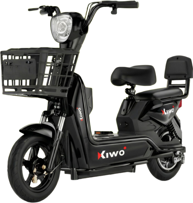 루토 전기자전거 26년 신형 고출력 전동 스쿠터 자토바이 배달 출퇴근, 블랙, 경량스틸