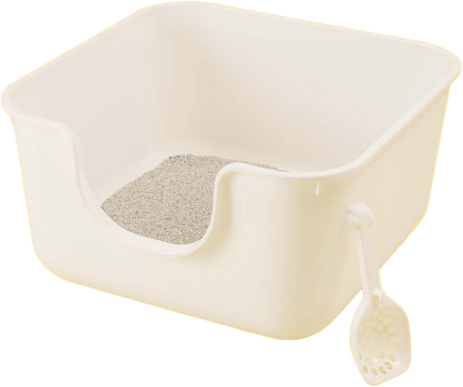 펫프렌즈 풉 스퀘어 대형 고양이 화장실, 화이트, 1개