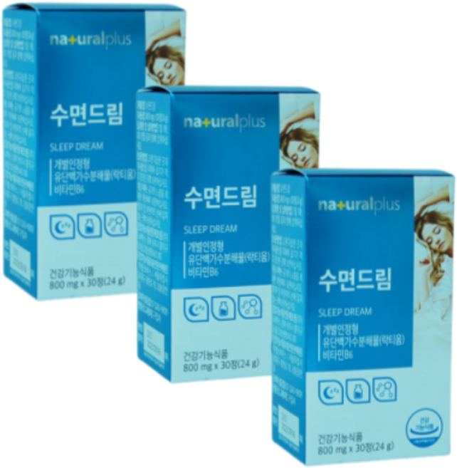 내츄럴플러스 락티움 수면드림 24g, 30정, 3개