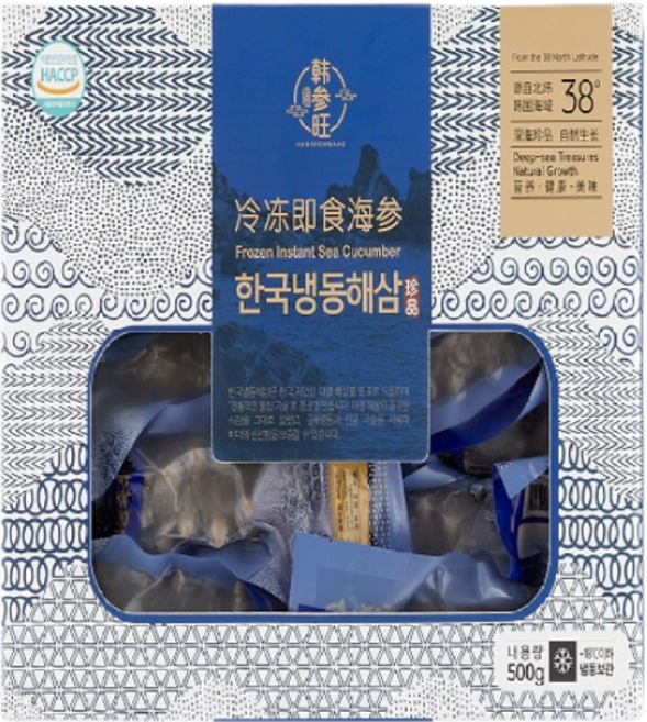 한삼왕 100% 국내 자연산 불린해삼 냉동해삼 500g 백령도 해녀 직접 채취, 1개