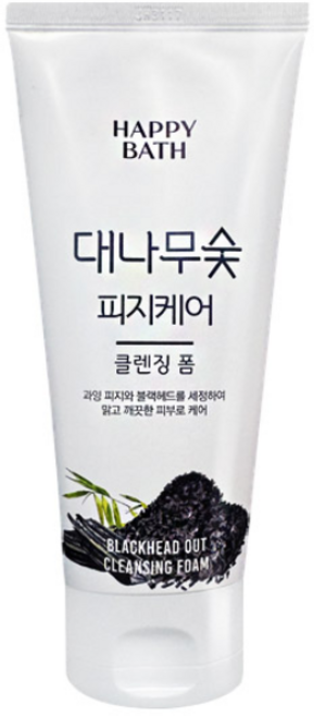 해피바스 대나무숯 흡착 클렌징 폼, 200g, 3개