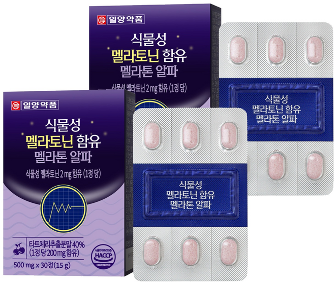 일양약품 식물성 멜라토닌 함유 멜라톤 알파 15g, 2개, 30정
