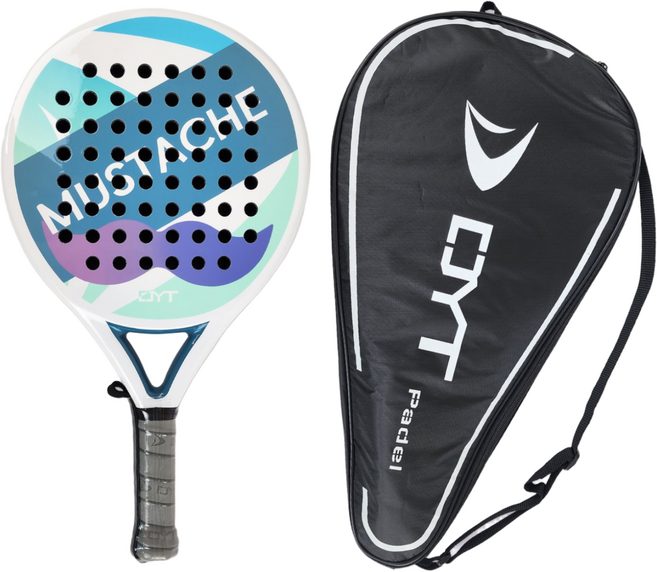 빠델 카본 패들 파델 라켓 MUSTACHE 가방 세트 디와이티, 1개, 화이트 (Mustache)
