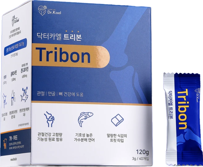 닥터카엘 트리본 강아지 관절 영양제 슬개골 고함량, 6개, 뼈/관절강화, 40정 - 쿠팡