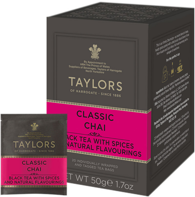 테일러스오브헤로게이트 클래식 차이 티 홍차 티백, 2.5g, 20개입, 1개, 2.5g