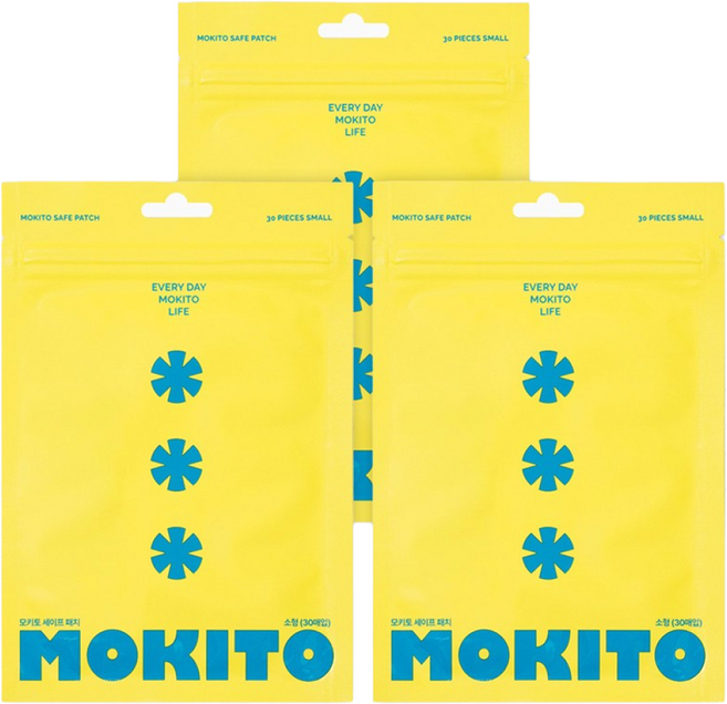 모키토 세이프 패치 SMALL/LARGE 썸머패치 캠핑용품 여행필수품 야외활동 천연아로마향 24시간지속, 3개, SMALL(30매입)