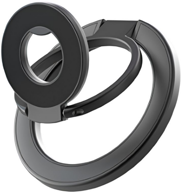 퀄스 슬림 맥세이프 3단 그립 스마트톡 양면자석, 1개, 모던 블랙