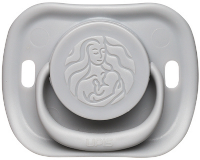 유피스 애착 쪽쪽이 노리개젖꼭지, 2단계(4개월부터), 그레이, 1개