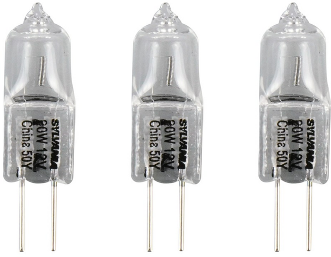 실바니아 핀할로겐 핀램프 JC 12V 50W GY6.35 64440 주방후드전구, 3개