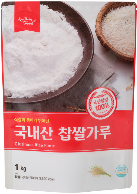 새롬푸드 버터떡 건식 찹쌀가루, 1kg, 5개