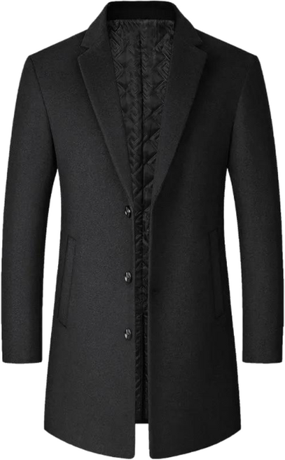 봄 가을 중청년 모직 코트 남자 하프 정장 카라 코트 중년 모직 아빠 비지니스룩 세미 싱글 반코트